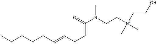 2-[N-(4-Decenoyl)-N-methylamino]-N-(2-hydroxyethyl)-N,N-dimethylethanaminium 结构式