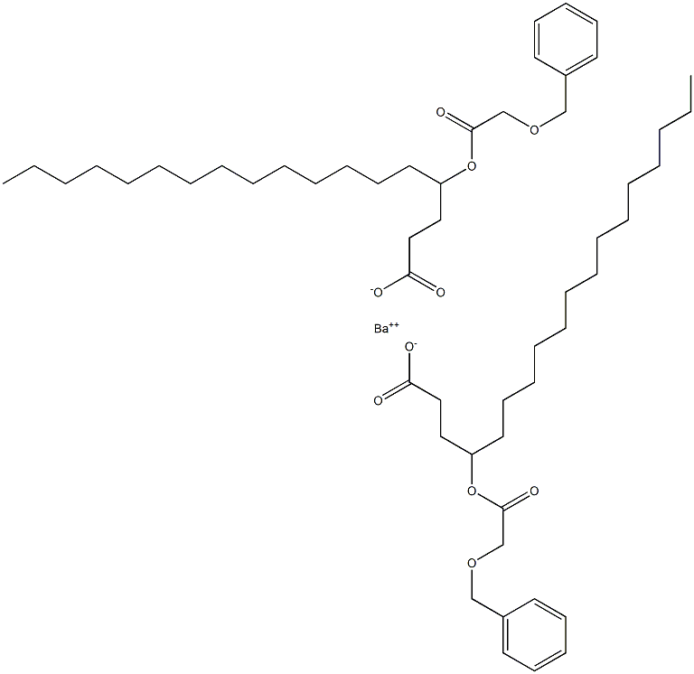 Bis[4-(benzyloxyacetoxy)stearic acid]barium salt 结构式