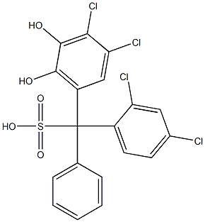 (2,4-Dichlorophenyl)(3,4-dichloro-5,6-dihydroxyphenyl)phenylmethanesulfonic acid 结构式
