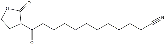 12-Oxo-12-[(tetrahydro-2-oxofuran)-3-yl]dodecanenitrile 结构式