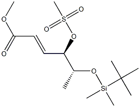 (2E,4R,5R)-5-(tert-Butyldimethylsilyloxy)-4-methylsulfonyloxy-2-hexenoic acid methyl ester 结构式