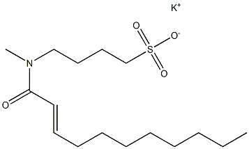 4-[N-(2-Undecenoyl)-N-methylamino]-1-butanesulfonic acid potassium salt 结构式