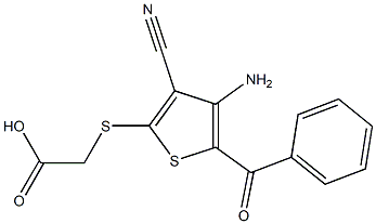 [[4-Amino-3-cyano-5-benzoylthiophen-2-yl]thio]acetic acid 结构式