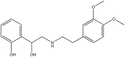 1-(o-Hydroxyphenyl)-2-[[2-(3,4-dimethoxyphenyl)ethyl]amino]ethanol 结构式
