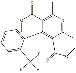 2,6-Dimethyl-4-[2-(trifluoromethyl)phenyl]-3,5-pyridinedicarboxylic acid dimethyl ester 结构式