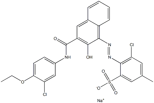3-Chloro-5-methyl-2-[[3-[[(3-chloro-4-ethoxyphenyl)amino]carbonyl]-2-hydroxy-1-naphtyl]azo]benzenesulfonic acid sodium salt 结构式