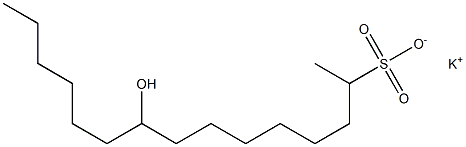 9-Hydroxypentadecane-2-sulfonic acid potassium salt 结构式