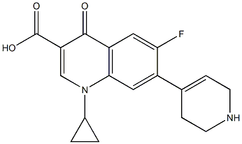 1-Cyclopropyl-6-fluoro-7-(1,2,3,6-tetrahydropyridine-4-yl)-4-oxo-1,4-dihydro-3-quinolinecarboxylic acid 结构式