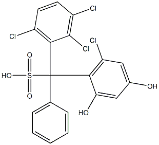 (6-Chloro-2,4-dihydroxyphenyl)(2,3,6-trichlorophenyl)phenylmethanesulfonic acid 结构式