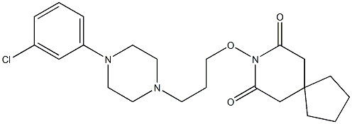 8-[3-[4-(3-Chlorophenyl)-1-piperazinyl]propyloxy]-8-azaspiro[4.5]decane-7,9-dione 结构式