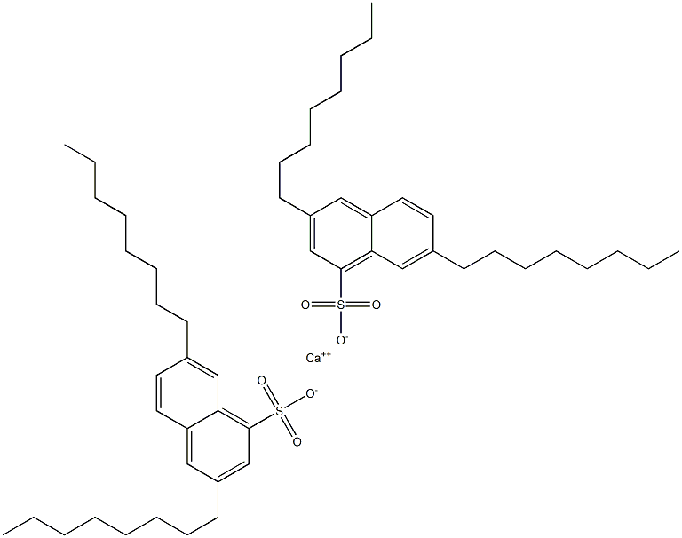 Bis(3,7-dioctyl-1-naphthalenesulfonic acid)calcium salt 结构式