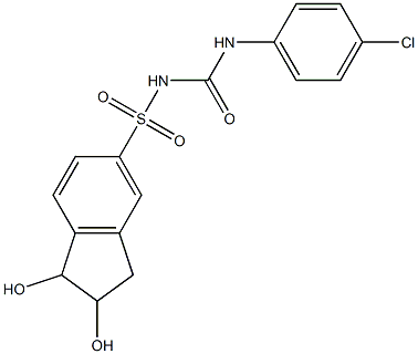 N-[(4-Chlorophenyl)carbamoyl]-1,2-dihydroxyindane-5-sulfonamide 结构式