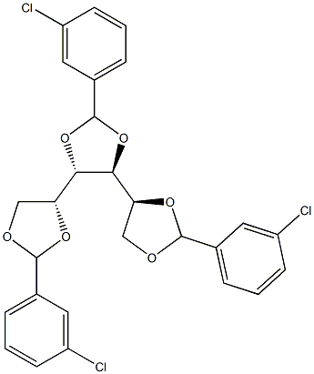 1-O,2-O:3-O,4-O:5-O,6-O-Tris(3-chlorobenzylidene)-L-glucitol 结构式