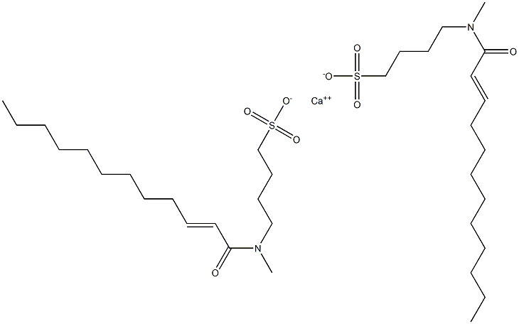 Bis[4-[N-(2-dodecenoyl)-N-methylamino]-1-butanesulfonic acid]calcium salt 结构式