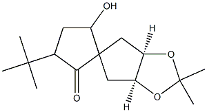 (7S,8R)-2-tert-Butyl-4-hydroxy-7,8-(isopropylidenebisoxy)spiro[4.4]nonan-1-one 结构式