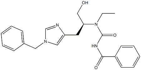 N-[(S)-2-(1-Benzyl-1H-imidazol-4-yl)1-hydroxymethylethyl]-N-ethyl-N'-(benzoyl)urea 结构式