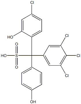 (4-Chloro-2-hydroxyphenyl)(3,4,5-trichlorophenyl)(4-hydroxyphenyl)methanesulfonic acid 结构式