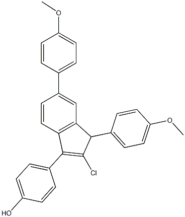 2-Chloro-3-(4-hydroxyphenyl)-1,6-bis(4-methoxyphenyl)-1H-indene 结构式