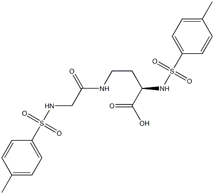 [R,(+)]-2-(p-Tolylsulfonylamino)-4-[2-(p-tolylsulfonylamino)acetylamino]butyric acid 结构式