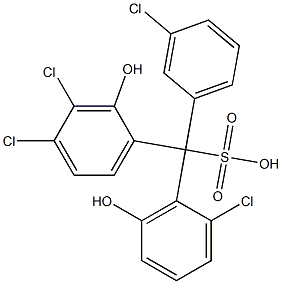 (3-Chlorophenyl)(2-chloro-6-hydroxyphenyl)(3,4-dichloro-2-hydroxyphenyl)methanesulfonic acid 结构式