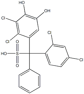 (2,4-Dichlorophenyl)(2,3-dichloro-4,5-dihydroxyphenyl)phenylmethanesulfonic acid 结构式