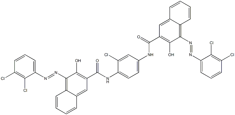 1,4-Bis[1-(dichlorophenylazo)-2-hydroxy-3-naphthoylamino]-chlorobenzene 结构式