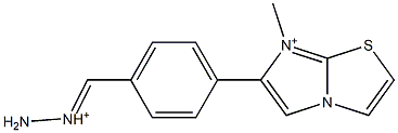 7-Methyl-6-[4-(aminoiminiomethyl)phenyl]imidazo[2,1-b]thiazol-7-ium 结构式