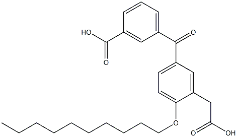 2-(Decyloxy)-5-[3-carboxybenzoyl]benzeneacetic acid 结构式