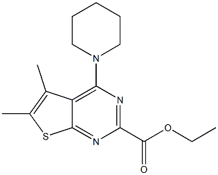 5,6-Dimethyl-4-piperidinothieno[2,3-d]pyrimidine-2-carboxylic acid ethyl ester 结构式