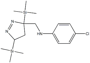 N-[(3,5-Di(trimethylsilyl)-1-pyrazolin-3-yl)methyl]-4-chlorobenzenamine 结构式