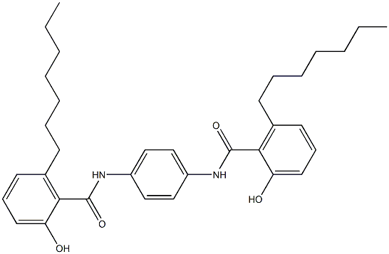 N,N'-Bis(6-heptylsalicyloyl)-p-phenylenediamine 结构式