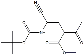 4-Cyano-4-(tert-butyloxycarbonylamino)-2-acetylbutanoic acid methyl ester 结构式