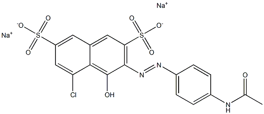 3-[(4-Acetylaminophenyl)azo]-5-chloro-4-hydroxynaphthalene-2,7-disulfonic acid disodium salt 结构式