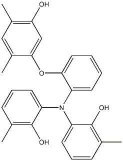 N,N-Bis(2-hydroxy-3-methylphenyl)-2-(5-hydroxy-2,4-dimethylphenoxy)benzenamine 结构式