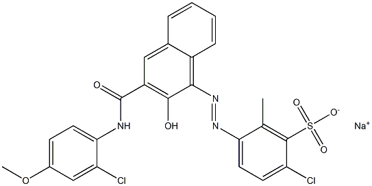 2-Chloro-6-methyl-5-[[3-[[(2-chloro-4-methoxyphenyl)amino]carbonyl]-2-hydroxy-1-naphtyl]azo]benzenesulfonic acid sodium salt 结构式