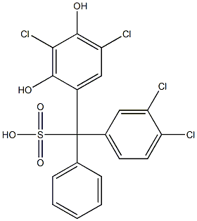 (3,4-Dichlorophenyl)(3,5-dichloro-2,4-dihydroxyphenyl)phenylmethanesulfonic acid 结构式