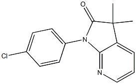 1,3-Dihydro-3,3-dimethyl-1-(4-chlorophenyl)-2H-pyrrolo[2,3-b]pyridin-2-one 结构式