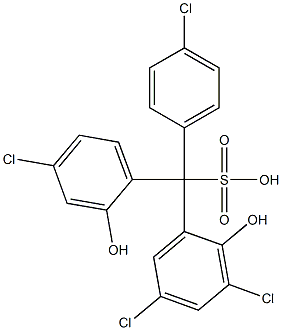 (4-Chlorophenyl)(4-chloro-2-hydroxyphenyl)(3,5-dichloro-2-hydroxyphenyl)methanesulfonic acid 结构式