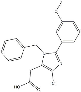 1-Benzyl-4-chloro-2-(3-methoxyphenyl)-1H-imidazole-5-acetic acid 结构式