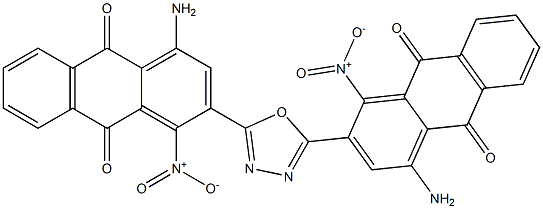 2,5-Bis(1-amino-4-nitro-3-anthraquinonyl)-1,3,4-oxadiazole 结构式