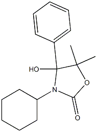 3-Cyclohexyl-5,5-dimethyl-4-hydroxy-4-phenyloxazolidin-2-one 结构式