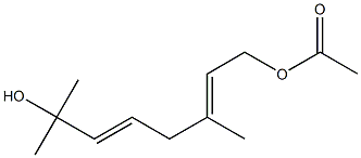Acetic acid (2E,5E)-3,7-dimethyl-7-hydroxy-2,5-octadiene-1-yl ester 结构式