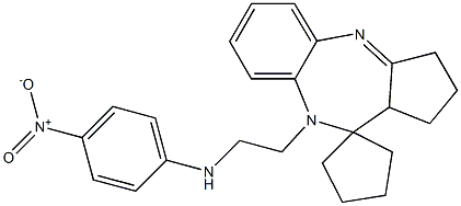 9-[2-(4-Nitroanilino)ethyl]-1,2,3,9,10,10a-hexahydrospiro[benzo[b]cyclopenta[e][1,4]diazepine-10,1'-cyclopentane] 结构式