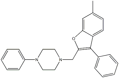 1-[(6-Methyl-3-phenylbenzofuran-2-yl)methyl]-4-phenylpiperazine 结构式