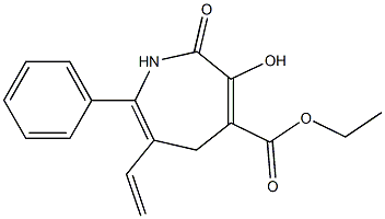 2,5-Dihydro-3-hydroxy-7-phenyl-6-vinyl-2-oxo-1H-azepine-4-carboxylic acid ethyl ester 结构式