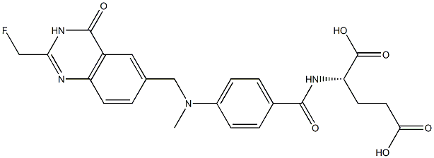 (2S)-2-[4-[N-[(3,4-Dihydro-2-fluoromethyl-4-oxoquinazolin)-6-ylmethyl]-N-methylamino]benzoylamino]glutaric acid 结构式