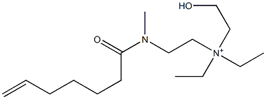 2-[N-Methyl-N-(6-heptenoyl)amino]-N,N-diethyl-N-(2-hydroxyethyl)ethanaminium 结构式