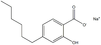4-Hexyl-2-hydroxybenzoic acid sodium salt 结构式