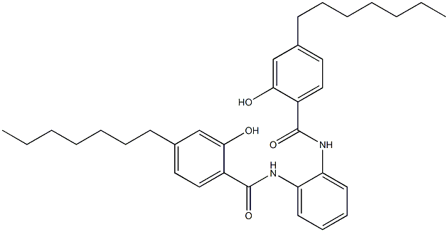 N,N'-Bis(4-heptylsalicyloyl)-o-phenylenediamine 结构式