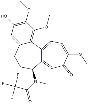 (S)-1-Methoxy-2-methyloxy-3-hydroxy-7-[trifluoroacetyl(methyl)amino]-10-methylthio-6,7-dihydrobenzo[a]heptalen-9(5H)-one 结构式